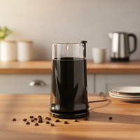 Moulin à café électrique 50g avec lames en acier inoxydable et boîtier en plastique, fonction automatique pour usage domestique