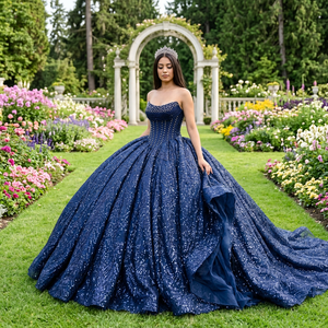 Robes de Quinceañera Bleu Marine Dy20276 - Vestidos de 15 Quinceañeras Xv Anos pour Debutantes de 15 ans - Jancember - Product Image 1