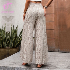 Loveda 2026 Nuovi <span class=keywords><strong>Pantaloni</strong></span> Larghi da <span class=keywords><strong>Donna</strong></span> Stile Resort Retrò <span class=keywords><strong>con</strong></span> Coulisse e Stampa Floreale Geometrica - Product Image 3