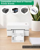 Barres codeées d'adresses d'expédition thermiques rectangulaires autocollantes 4*2 pouces |   Compatible avec les imprimantes thermiques et Zebra, 500 étiquettes