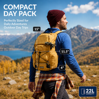 Sac à dos d'hydratation avec poche à eau de 2 L, sac à dos de randonnée de 22 L, porte-bâtons de trekking, panneau dorsal ventilé, ceinture de taille pour femmes