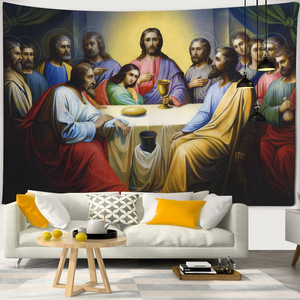 Komi Tapices Jesús Última Cena Serie Dormitorio Sala de estar Fondo Tela Habitación Tapiz de pared Colgante de pared - Product Image 3