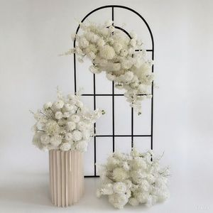 Ensemble de fleurs artificielles pour allée de mariage, roses blanches laiteuses et gypsophile, décoration de cérémonie, accessoire photo, arrangement floral - Product Image 3