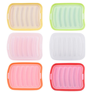 Molde de silicona para salchichas con 4 cavidades, apto para alimentos, para hacer perritos calientes y rollos de carne caseros - Product Image 3