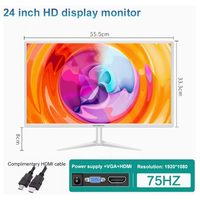 Écran d'ordinateur de bureau incurvé HD blanc de 24 pouces pour jeux électroniques, protection des yeux, affichage haute résolution