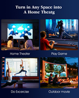 Proyector de Cine en Casa Inteligente CRE CR67 con Android 11, 4K LED, Altavoces Integrados, HIFI Estéreo, 120 Pulgadas, Portátil, WIFI 6, TV