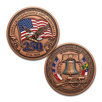 Moneta Commemorativa USA 250° Anniversario in Rame Puro .999 da 1 oz |   Campana della Libertà Americana 1776-2026 con Design a Frutta, Stile Moderno Feng Shui