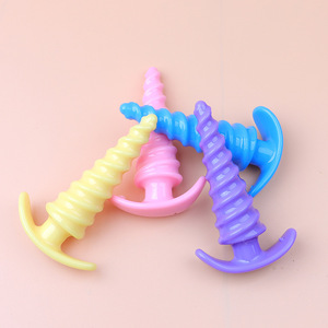 ปลั๊กเสียบก้นแบบหมุนได้ ทำจาก TPE สีชมพู ม่วง เหลือง น้ำเงิน ของเล่นทางเพศสำหรับผู้ใหญ่ - Product Image 4