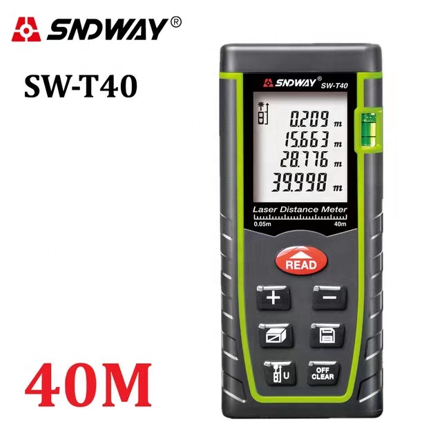 SNDWAY Digital laser rangefinder handheld distance meter trena Laser range finder Area-volume-Angle tape measure tools