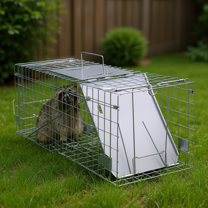 Trampa Plegable de Hierro Galvanizado para Animales Vivos D0100H53L02, 24 x 8 x 8, Jaula para Gatos, Conejos, Zarigüeyas, Control de Plagas - Product Image 2