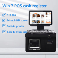 Machine de point de vente Android à double écran tactile de 14 pouces tout en un logiciel de facturation de caisse enregistreuse systèmes de terminaux EMV NFC paiement pour boutique