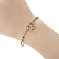 Chaîne perlée croisée qui ne se décolore pas, bracelet de couleur de protection féminin incrusté de diamants, bijoux de perles de prière de luxe légers