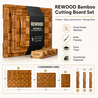 Ensemble de planches à découper en bambou, planches à découper écologiques pour la préparation des aliments en cuisine et cadeaux en gros