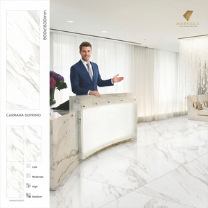Carrara Bianco 800x1600mm Glossy Porcelain Tiles White Marble Design For African <b>Builder</b> Projects - Product Image 2