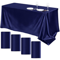 Nappe rectangulaire en satin soyeux 228*396cm avec tissu brillant et lisse, nappe avec couverture soyeuse