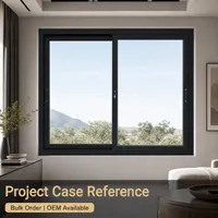 Ventana Corredera de Aluminio Ahorradora de Energía, Resistente a Impactos de Huracanes, Vidrio Templado para Obras de Construcción Residencial