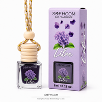 Diffuseur de parfum pour voiture 8ml en verre avec bouchon en bois, rechargeable, pour huiles essentielles, désodorisant suspendu, écologique, parfum naturel