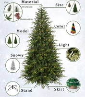Arbre de Noël Artificiel BSCI de 2,10 m, Luxe Blanc, Pointes PE/PVC, Finition Givrée et Cônes de Pin pour Décoration Maison/Centre Commercial, Vente en Gros