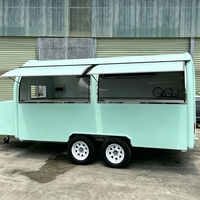 Cuisine mobile professionnelle 3m/9.84ft à double essieu tandem en fibre de verre et aluminium, camion de restauration avec comptoir pour glaces, bonbons, chips et hot-dogs