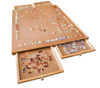 Planche de puzzle en bois 1500 pièces inclinable FSC, planche de puzzle réglable avec chevalet/support intégré, table de puzzle portable