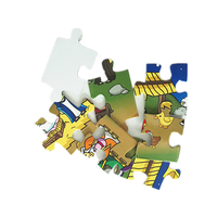 Jouet éducatif Montessori STEM, papier écologique, dessin animé, puzzles de dinosaures pour enfants, motifs colorés, 50 pièces, âges 8-13, boîte