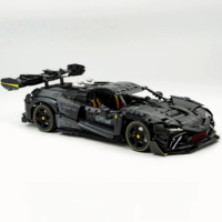 GULY 10627 Série de voitures statiques 1:8 Supercar noire 296 en plastique ABS, modèle éducatif électronique à construire de 3729 pièces