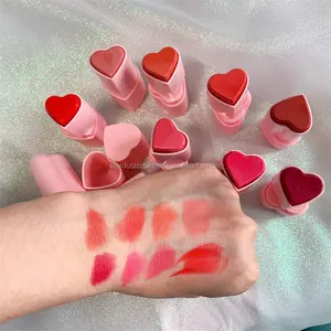 Creamy wet riasan wajah <span class=keywords><strong>3</strong></span>-in-1 pipi lembut dan perona pipi kulit bersinar kustom stik blush krim berbentuk hati cantik - Product Image 1