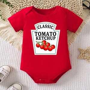 Vêtements pour bébés nouveau-nés populaires 100% coton, manches courtes, col enveloppe, body triangle à imprimé <span class=keywords><strong>fruits</strong></span>, ensemble de 4 pièces - Product Image 4