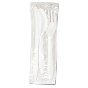 Juego de Cubiertos Desechables Modernos de Tres Piezas COMBOKIT - Tenedor, Cuchillo y Cuchara (Paquete de 250) para Hoteles, Cubertería Tipo Spork - Product Image 1