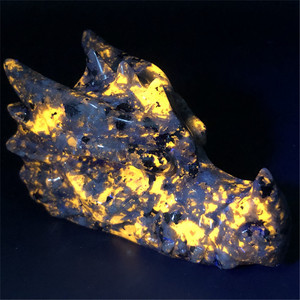 Venta al por Mayor de Calaveras de Dragón Yooperlite Talladas en Cristal con Luz UV, Pulimentadas y de Alta Calidad, para Feng Shui - Product Image 6