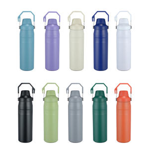 Fast Shipping 36oz Stainless Steel Double Wall Vacuum Insulated Outdoor Sports Bottle With Anti Loss Lid Handle - Product Image 1