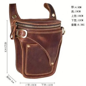 Pu Leather Multi-Pocket Fanny <b>Pouch</b> Travel Hiking Climbing Thigh Bag Pocket Outdoor Waist Pack for <b>Men</b> - Product Image 2