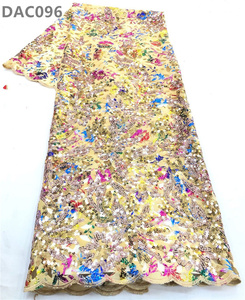 Vải Ren Thêu Kim Sa Nhiều Màu Vải Ren Thêu Hoa Châu Phi - Product Image 6