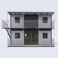 Maison conteneur modulaire détachable à 3 chambres et 2 étages, entièrement en acier, design contemporain, respirante, assemblage rapide, hôtel portable