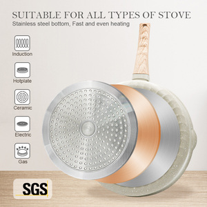 Vente en gros d'ustensiles de cuisine en aluminium de qualité supérieure Sauteuses à induction Ensemble de poêles à frire antiadhésives en granit avec <span class=keywords><strong>poignée</strong></span> <span class=keywords><strong>amovible</strong></span> - Product Image 5