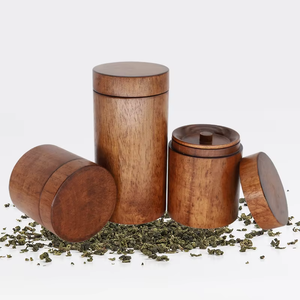 Оптовая продажа, экологически чистая современная деревянная канистра для хранения чая, органайзер для хранения чая, жестяная коробка для чая, чагура, древесина, воздухонепроницаемая двойная крышка - Product Image 6