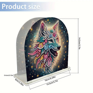 Home Decoration Creative <strong>Pattern</strong> DIY Crystal Diamond Embroidery <strong>Crafts</strong> New Wolf Cartoon Animal Abstract Style Printed Tissue Box - Product Image 2