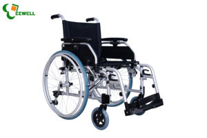 Silla de ruedas plegable manual de aluminio autopropulsada con reposapiés abatibles, equipo de rehabilitación de ruedas grandes de liberación rápida - Product Image 3