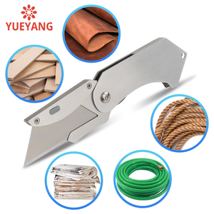 Yueyang Sk5 lưỡi thép không gỉ xử lý Pocket <span class=keywords><strong>Knife</strong></span> an toàn tiện ích gấp giấy cắt dao Hộp cắt thùng carton OEM DIY - Product Image 6