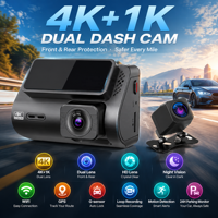 Caméra embarquée M700 2 pouces 4K+1080P Wifi GPS double objectif, caméra de tableau de bord DVR pour voiture, double caméra avant et arrière 4K Wifi GPS