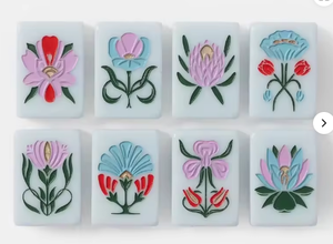 The Botanical Collection Modern Portable AERIN-Style Soft Blue Custom American Mahjong Tiles Wholesale for Family Game <b>Play</b> - Product Image 4