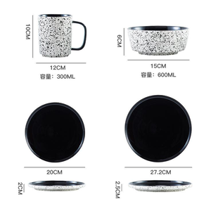 Eco-friendly Bone China Dinner <b>Set</b> American Style Utensils Kit Ceramic Plates Stoneware Tableware <b>Microwave</b> Dishwasher Safe - Product Image 2