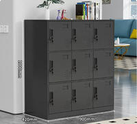 Casier métallique à 9 portes pour vestiaire, salle de sport, étudiants, employés, armoire de rangement en acier pour l'école