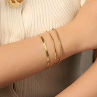 Bracelet en acier inoxydable plaqué or en gros, chaînes serpent, trombone, maille câble pour femmes, accessoires de fabrication de bijoux DIY