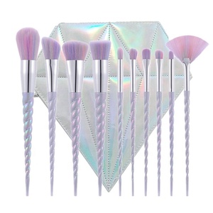 Plastic handle makeup brush 10pcs professional makeup brushes cosmetic brush set