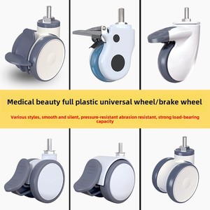 Universal 3/4/5inch Medical Equipment <strong>Casters</strong> Silent TPR Rubber Steel Beauty Instrument Wheels for Bed Furniture Screw-On Double - Product Image 2
