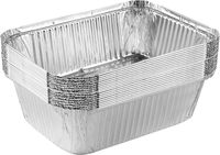 Barquettes carrées jetables en aluminium pour poutine avec couvercle en aluminium, compatibles micro-ondes, pour frites canadiennes, fromage blanc et sauce