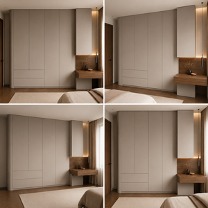 Armario <span class=keywords><strong>de</strong></span> Dormitorio en Forma <span class=keywords><strong>de</strong></span> L con 4 Puertas, Precio Directo <span class=keywords><strong>de</strong></span> Fábrica, Listo para Enviar, Organizador <span class=keywords><strong>de</strong></span> Armario Integrado - Product Image 2