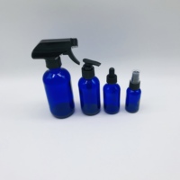 Flacon d'huile essentielle en verre bleu, bouteille avec pipette graduée, capacité de 15ml, 30ml, 60ml, 120ml, 1 pièce
