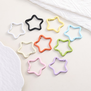Creative Geometric Star Shaped Carabiner Mini Metal Keychain for Modern Jewelry Making and Outdoor Gear - Product Image 1
